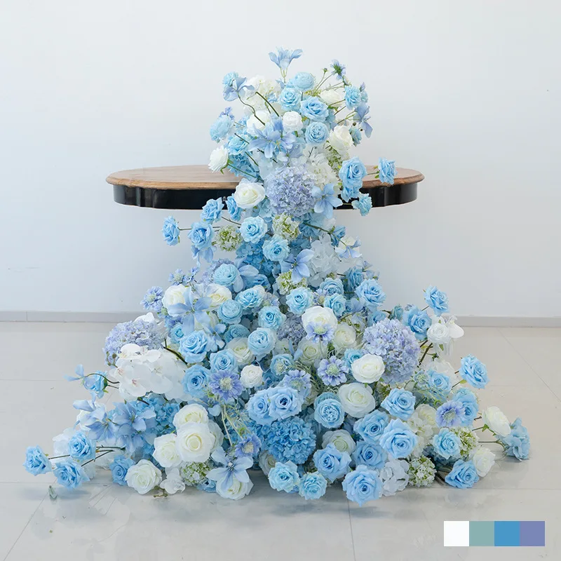 Small fresh blue trailing flower waterfall floral arrangement, European hotel Internet celebrity arrangement fake flower