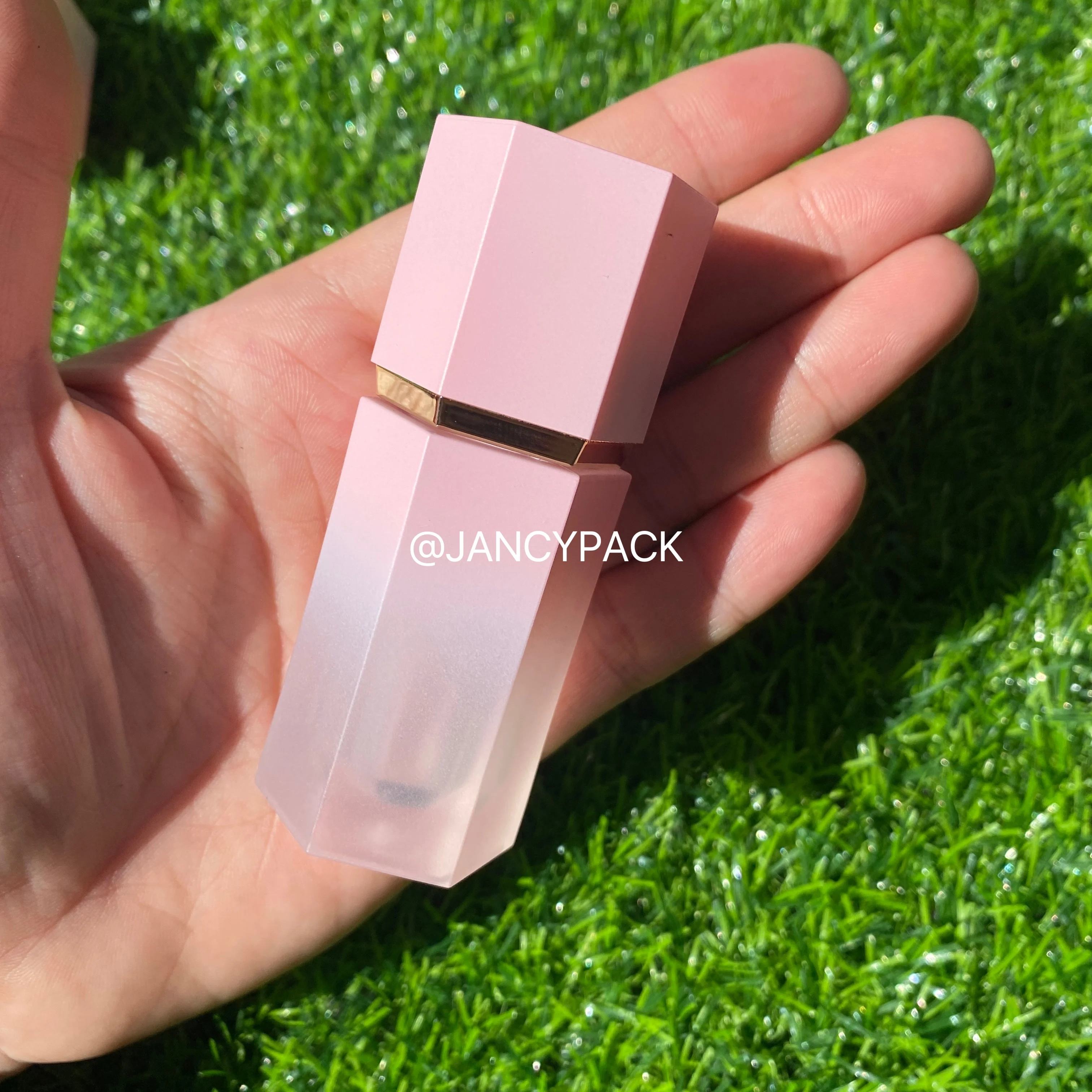 7ml Pink empty Blush Contouring Shadow Blusher Powder Cheek Tint Cosmetics container bottle with soft sponge