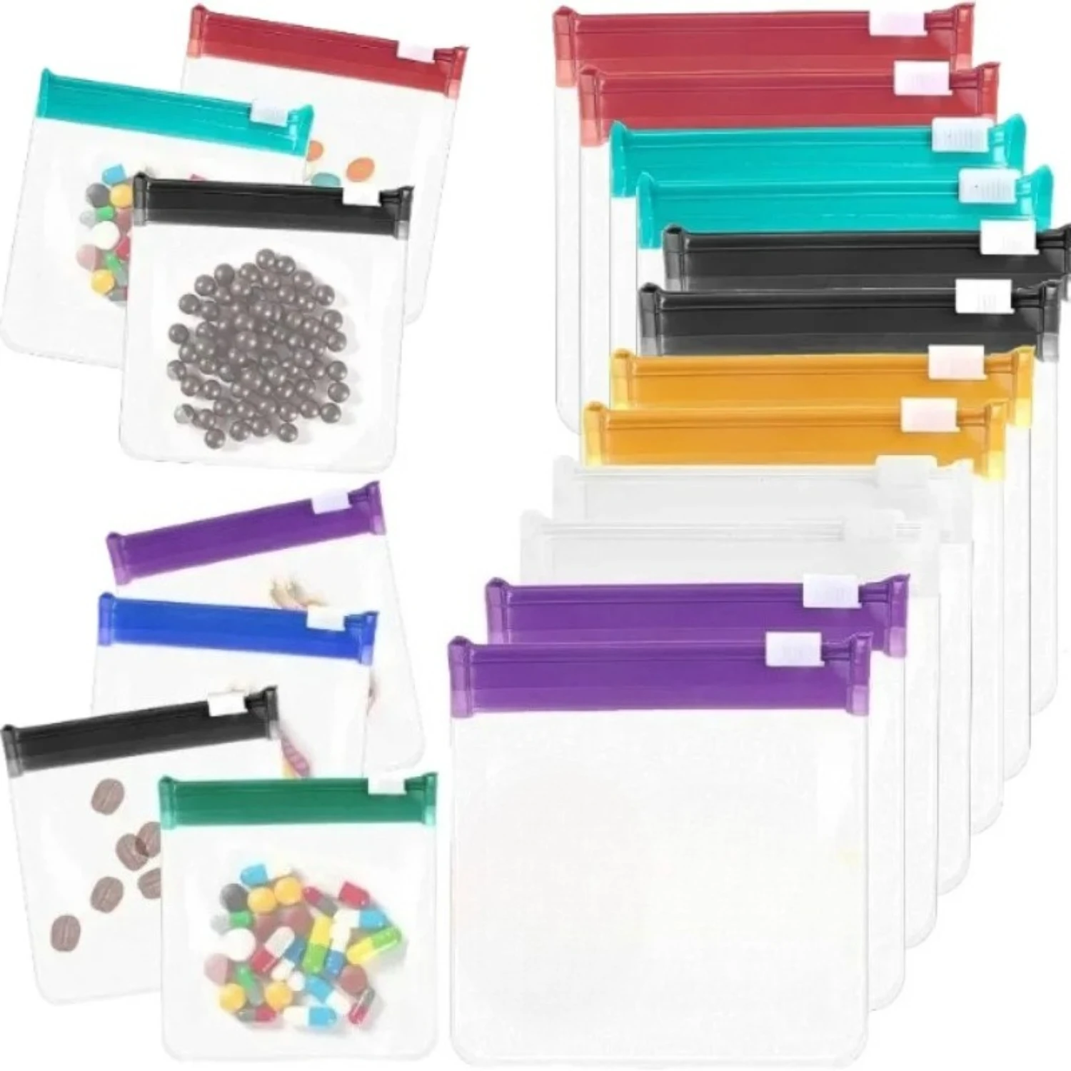 Travel Accessories Jewelry - Mini Colorful Pill Dispenser Bags Reusable