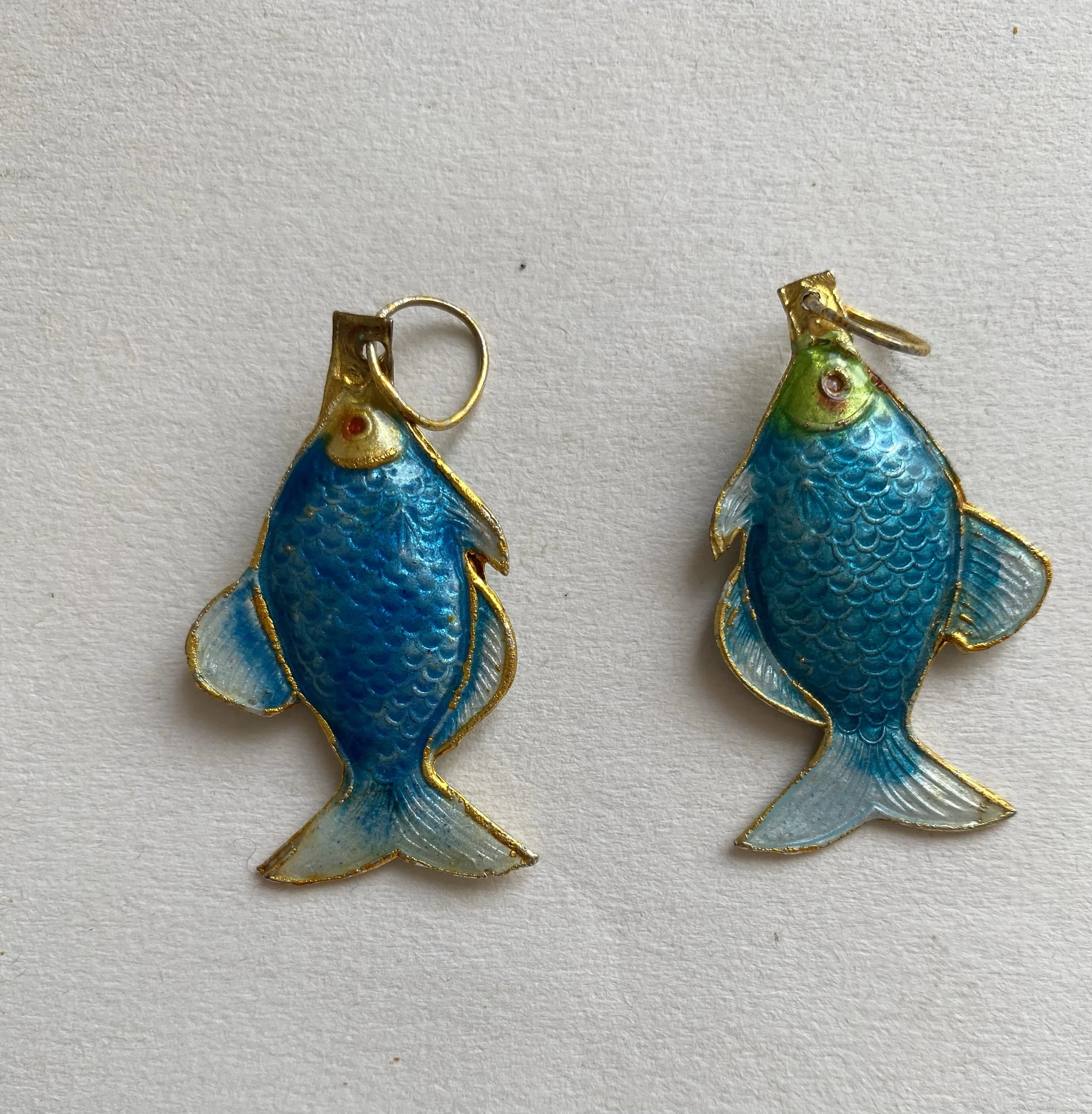 5pcs Handmade Cloisonne Enamel Fish DIY Necklace Earrings Charms Jewelry Making Pendants Animal Accessories Chinese Traditional