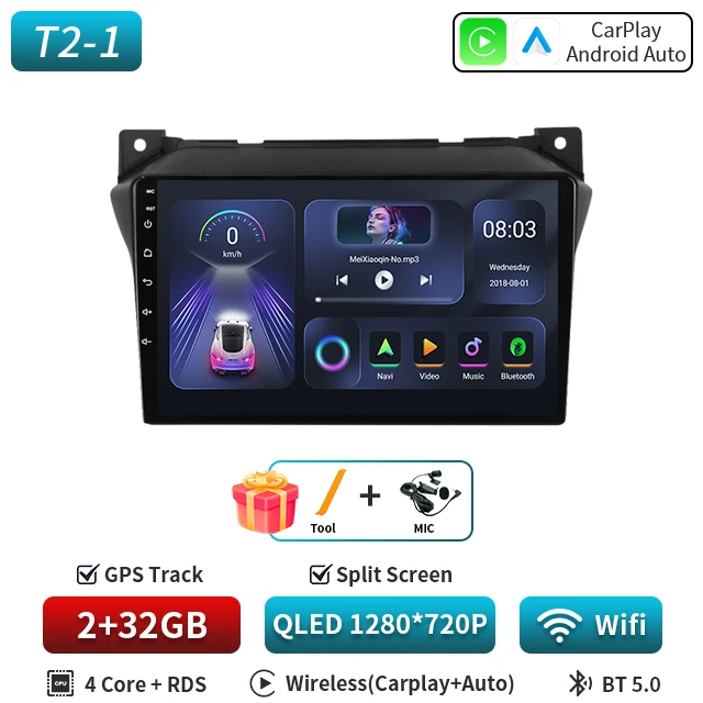 Autoradio Voor SUZUKI Alto Nissan Pixo 2009-2017 GPS Navigatie Android Auto Stereo Multimedia Speler Audio Head Unit 5G 2 DIN