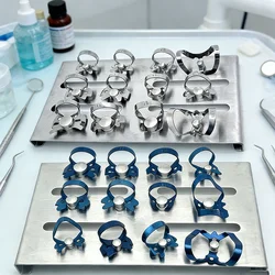 12Pcs Dental Rubber Dam Clamps Endodontic Restorative Barrier Clip Frame Holder Oral Care Clip Dentistry Materials