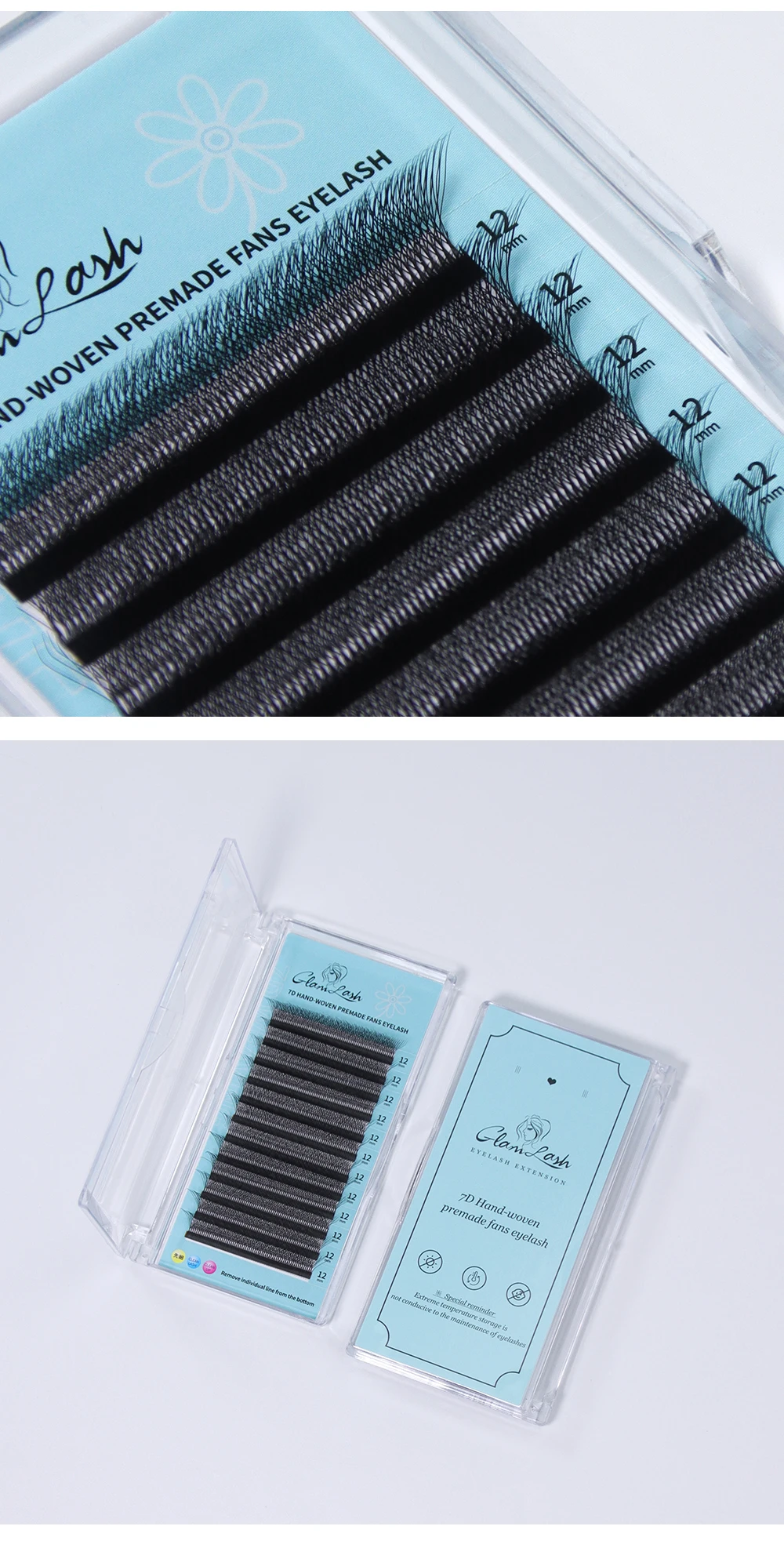 GLAMLASH 7D-W-förmige Wimpernverlängerung, C/D/L/LU/M, vorgefertigte Volumenfächer, Clover W-Style-Wimpern, falscher Nerz, weich, leicht fächernd, natürlich – Detail 8