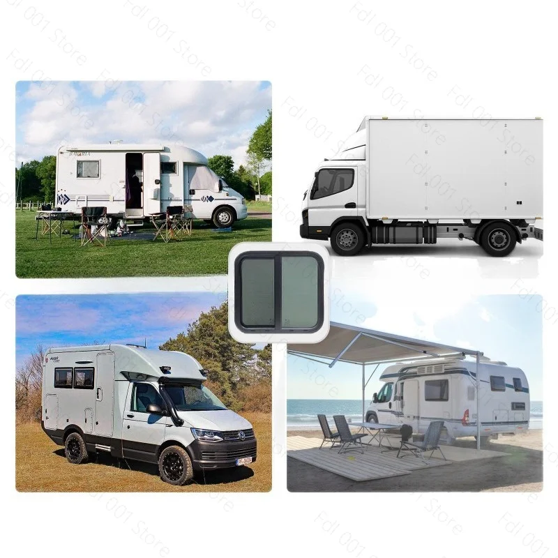 RV Window Replacement Round Corners Slide with Insect Screen for Trailer Camper Construction Vehicles RV Window Trailer Window