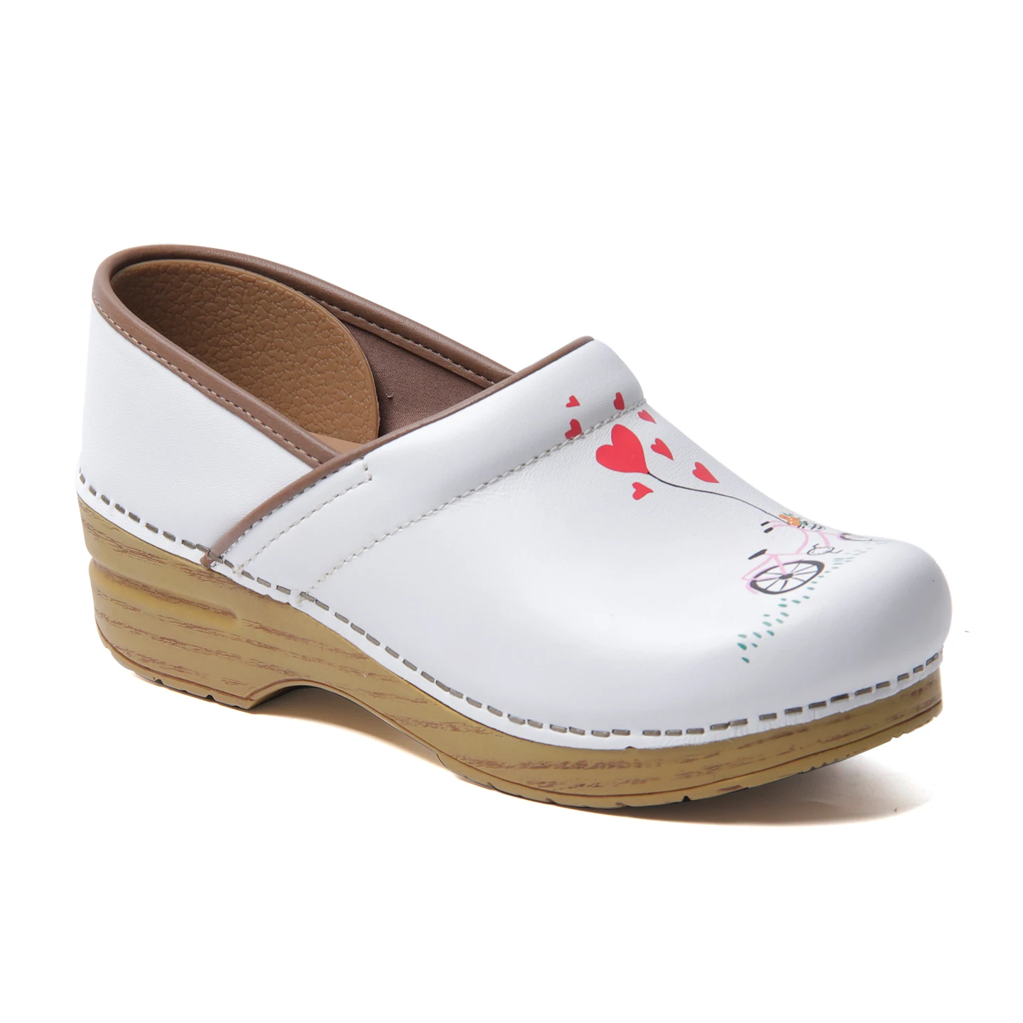Dansko Arch Support Printed Nursing Work Clogs Slip Resistant Platform Slip On Mules