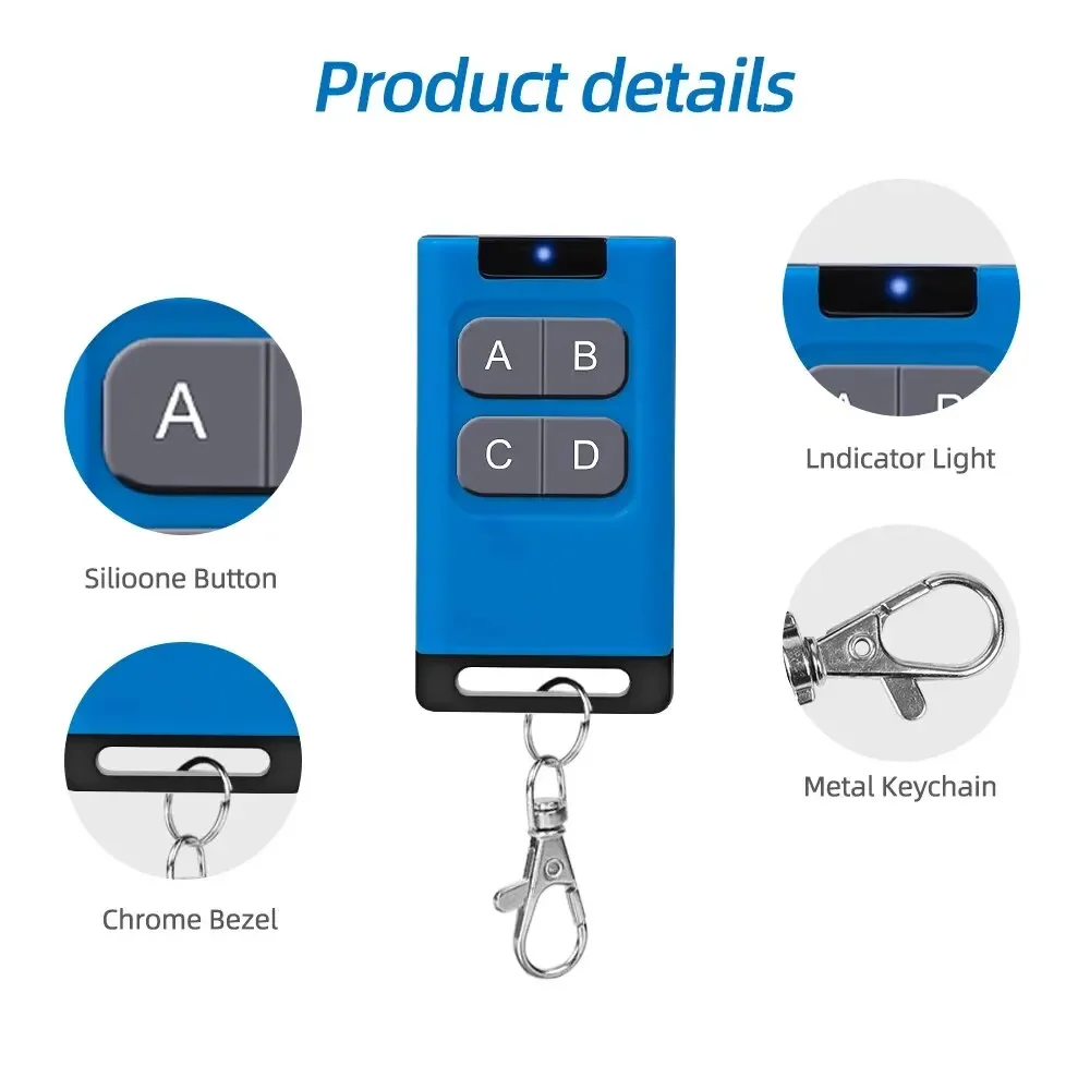 Garage Door Opener Replication Universal 433mhz Replication Garage Flap Door Four Button Wireless Remote Control Easy To Use