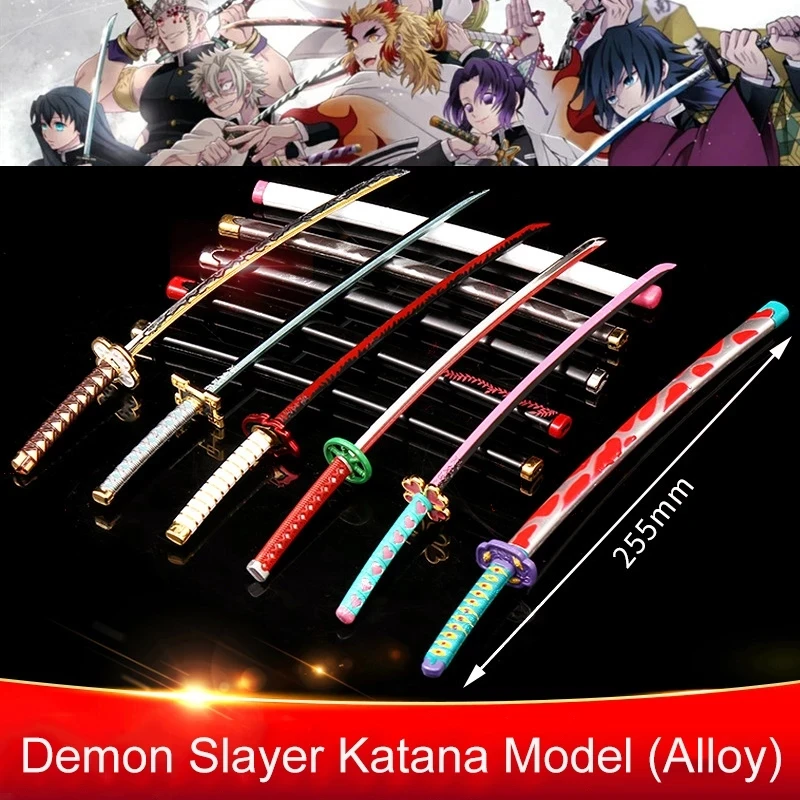 26CM-104CM Demon Slayer Katana Kamado Tanjirou bambusowy miecz Anime rekwizyt Cosplay drewniana broń Model Ninja ostrze Katana Decor