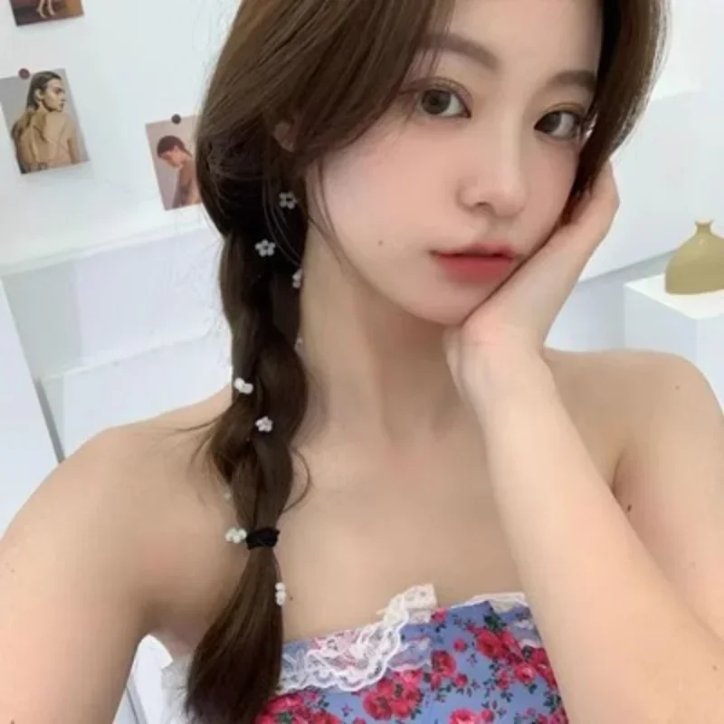 Cute Little Flower Braid Fairyism Hair Chain Flower Small Hairpin Summer Versatile Side Tassels Invisible Exquisite Hair Rope