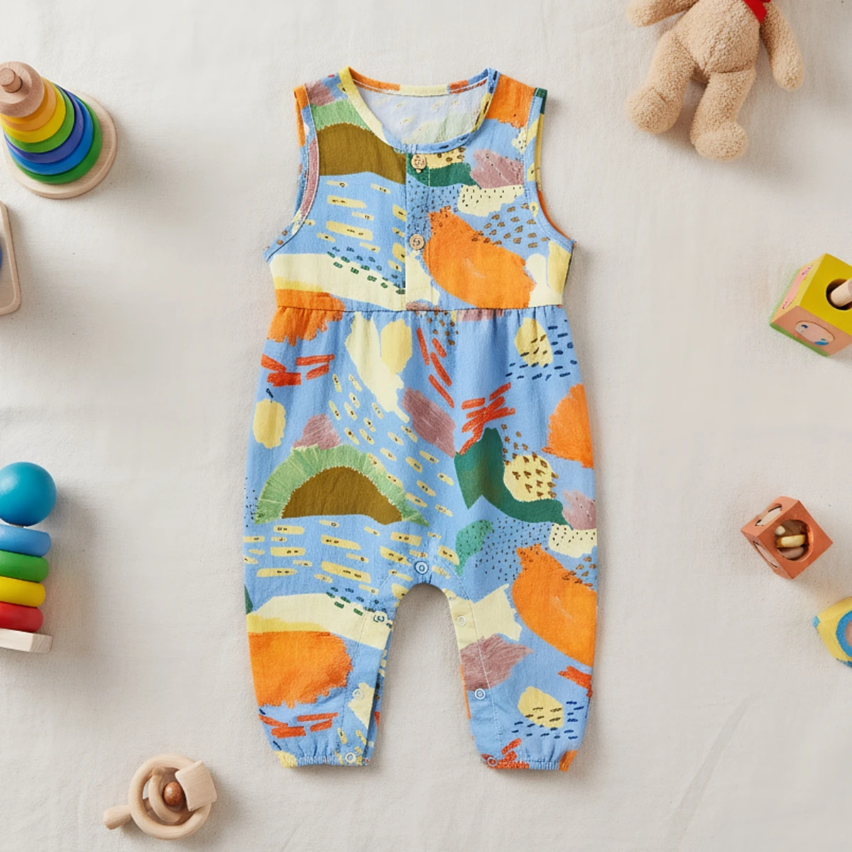 macacoes-de-verao-para-bebes-moda-para-meninas-macacoes-macios-sem-mangas