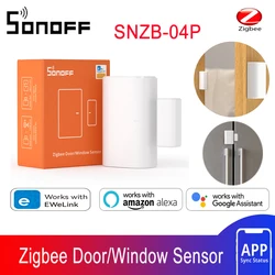 Датчик SONOFF SNZB-04P Zigbee для окон и дверей, устройство для обнаружения внутренних приборов, работает с Alexa Google Home