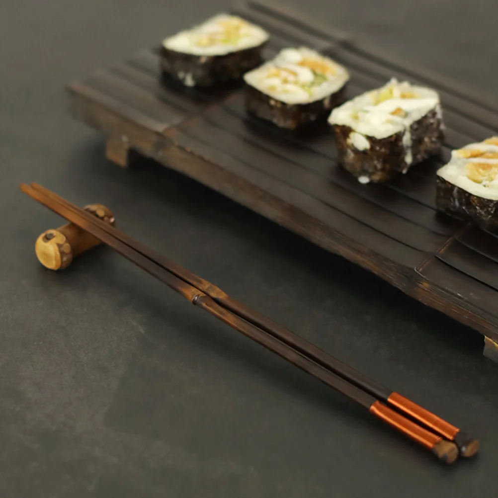 

1Pair Bamboo Chopsticks Sushi Japanese Style Reusable Lightweight Portable Pointed Head for Home Restaurants