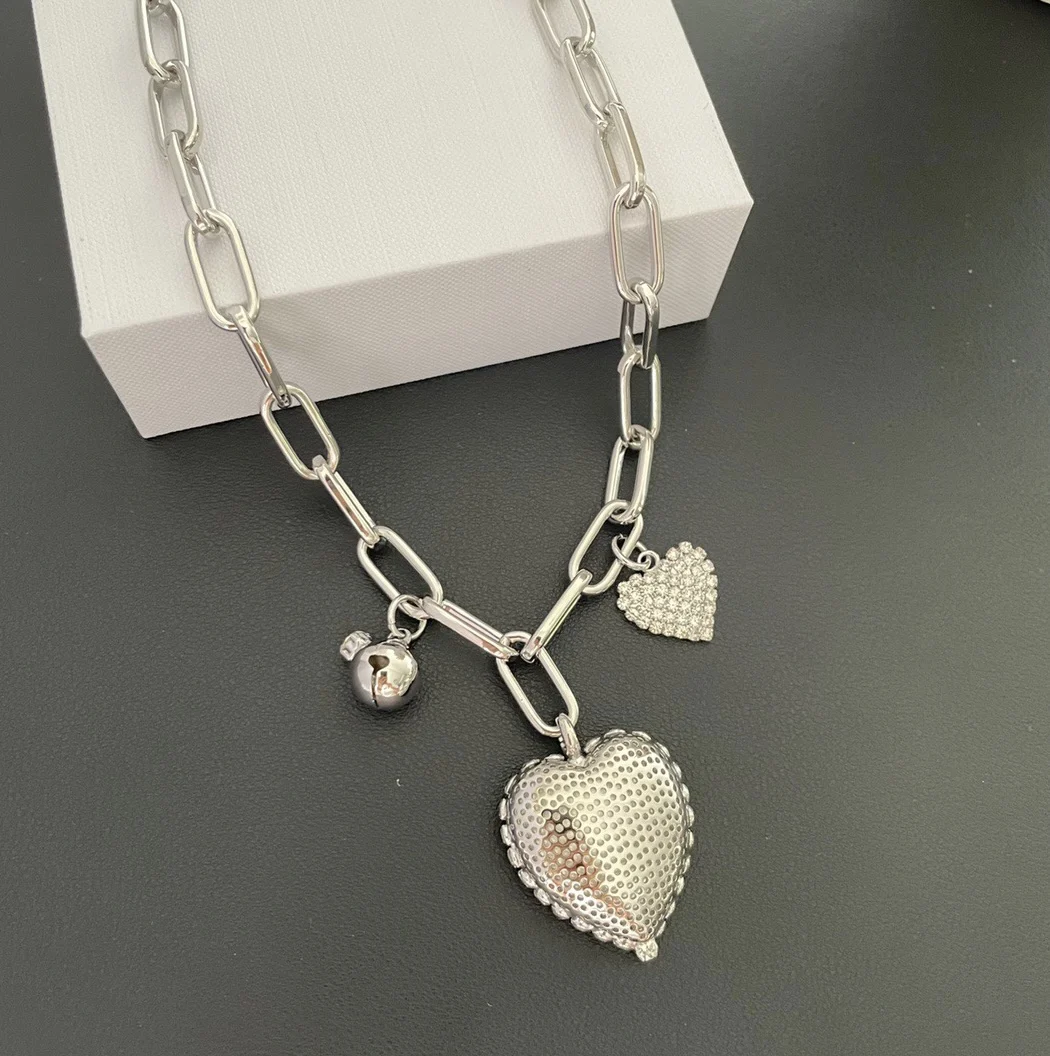 Necklace Fashion Temperament Light Luxury Heart Bell Chain For Women Collares Para Mujer Collar Jewelry Collier Femme Pendant