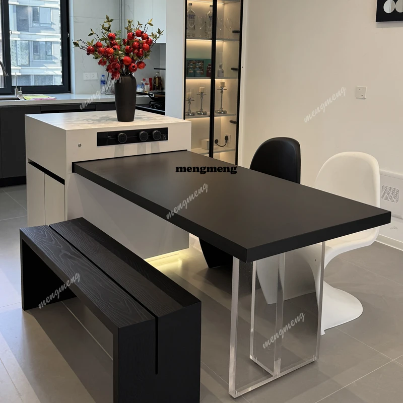 

Acrylic Desk Dining Table Wall Nordic Office Lounge Dining Table Writing Designer Reception Mesas De Jantar Commercial Furniture