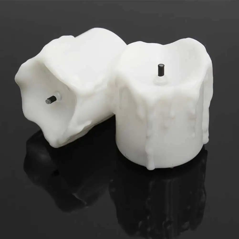 10Pcs LED Decorative Flameless Candles Slim Drip Design Bright Warm Yellow Light Realistic Lights Safe for Home Pets