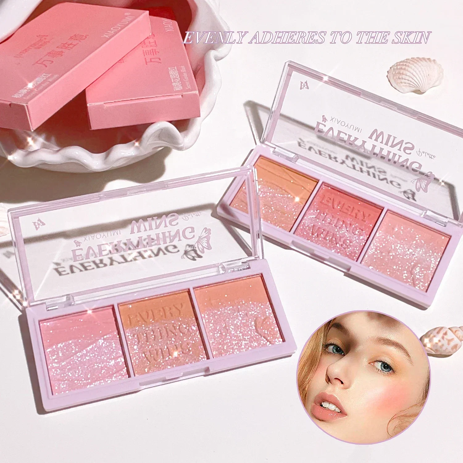 Palette de fard à joues 3 couleurs, maquillage nu, mat naturel, thé au lait, ton Orange, Rouge longue durée, poudre de fard à joues, crème