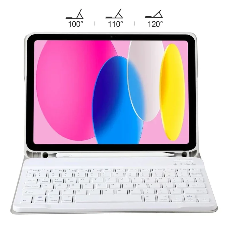 Casing iPad Generasi ke-11 11 Inci A16 2025, Keyboard Tablet Bluetooth Penutup Untuk Apple iPad 11th A16 2025 Stand Shell Funda