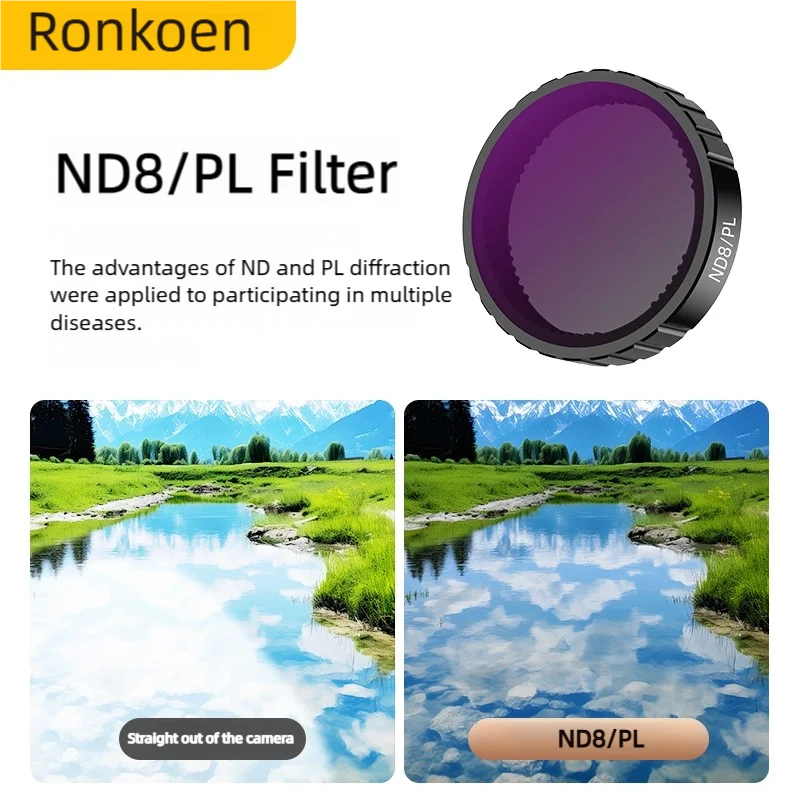 Ronkoen ND CPL Filter für DJI OSMO Action4/5Pro Action Kamera Zubehör CPL ND8 ND16 ND32 Objektiv Set Aluminium legierung Rahmen