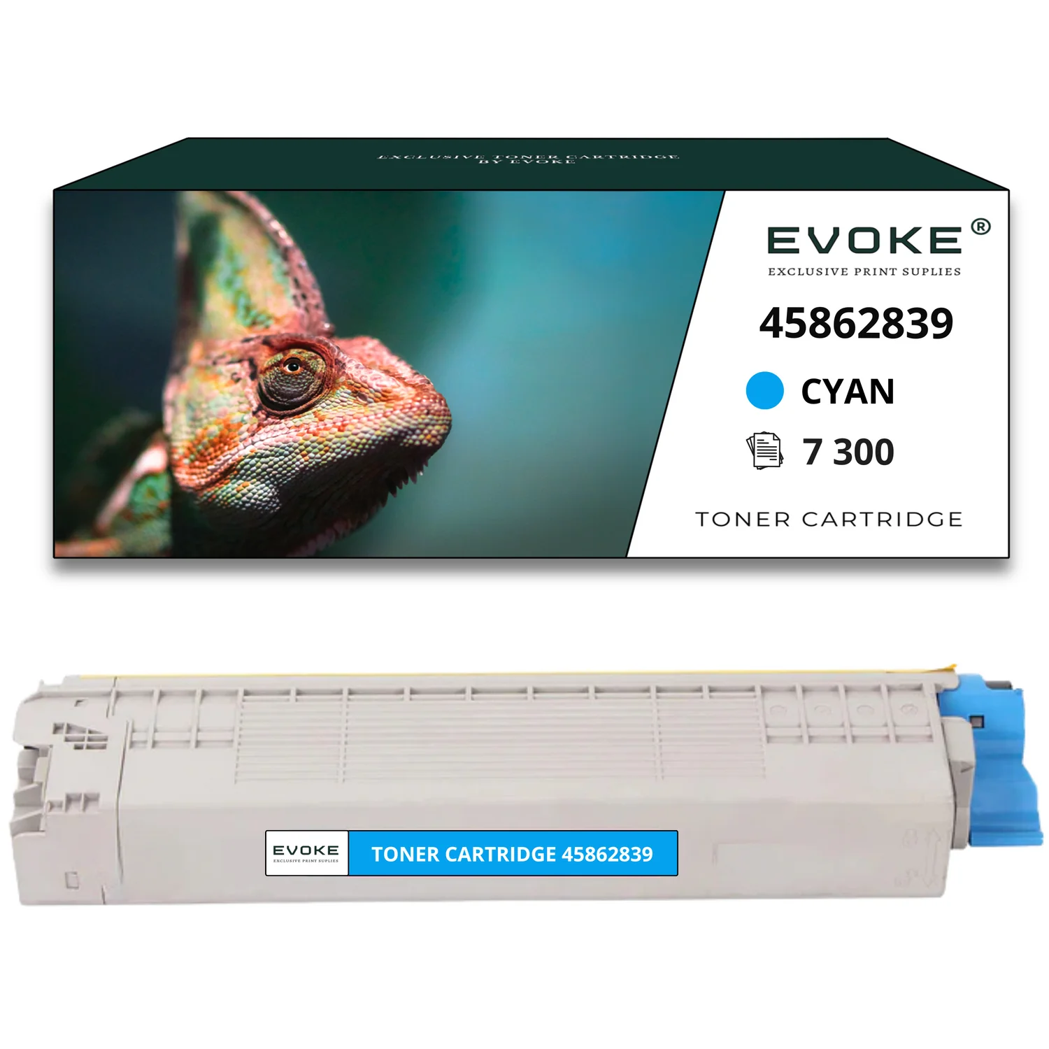 Evoke Compatibele Toner voor Oki Mc853 45862839 Cyaan 7300 Pagina's Mc853 Mc853Dn Mc873 Mc873Dn Mc883 Mc883Dn
