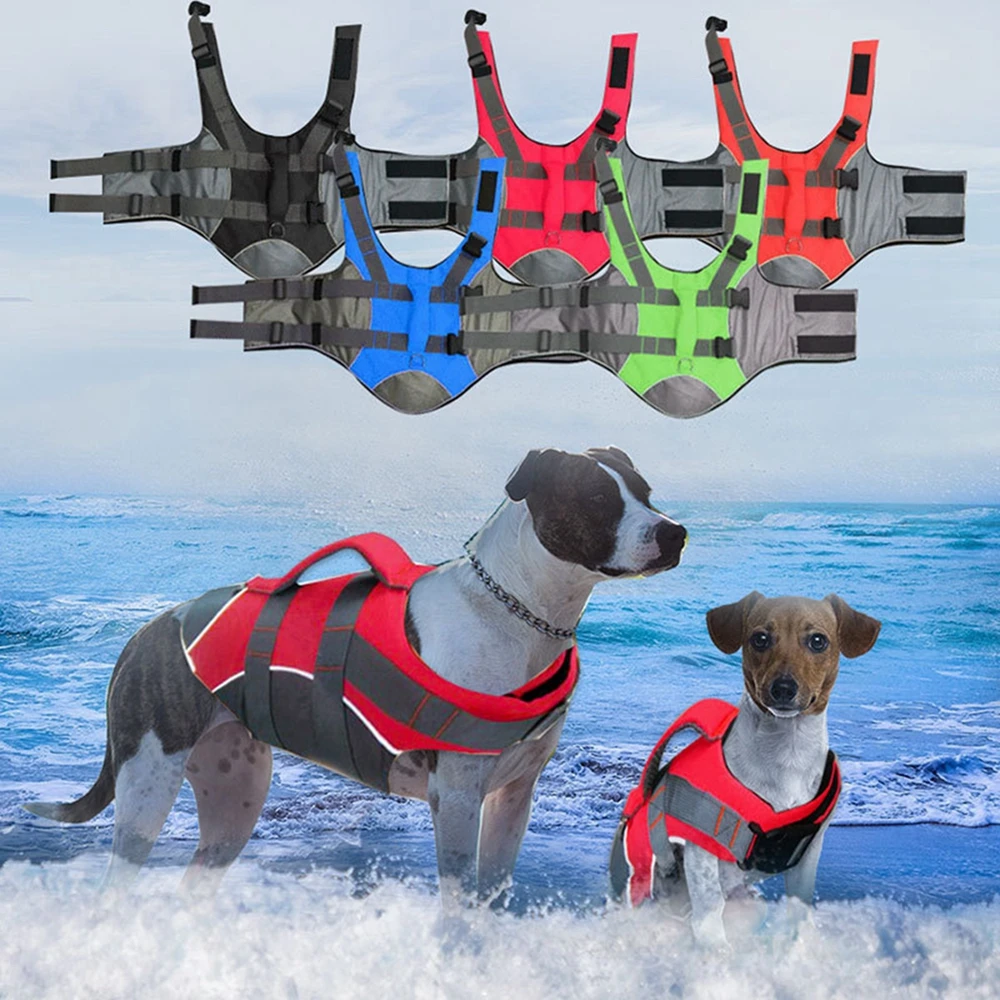 Summer Dog Life Jacket Vest Reflective Safety Swimming Vest for Swimming Boating Pet Lifesaver Puppy Swimwear Pets Clothing