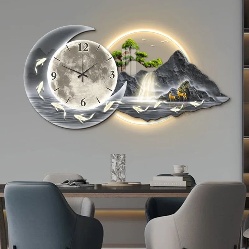 Fashion Design Wall Clocks Led Restaurant Creative Silent Modern Luxury Wall Watch Art Mural Digital Reloj Pared Home Decor