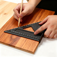 Woodworking Aluminum Alloy Triangle Ruler Multi Functional Thickened 90 Degree Square Ruler High Precision Hole 45° Measure Tool