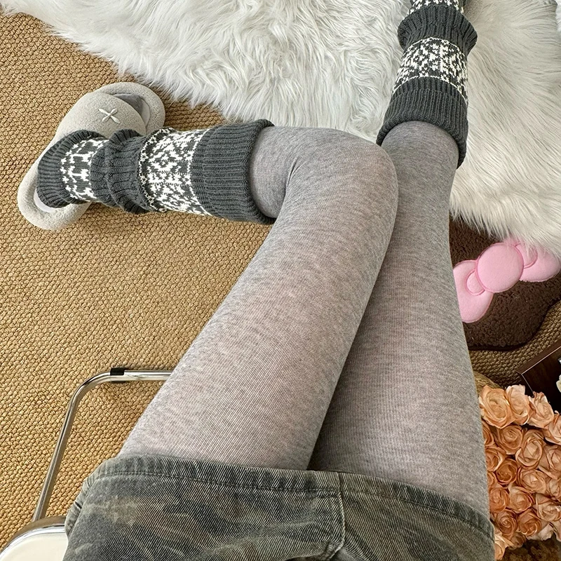 Y2K Autumn Thin Basic Tights Women's Pantyhose Elastic High Waist Stockings 2025 Body Shapeing Leggings Harajuku Streetwear