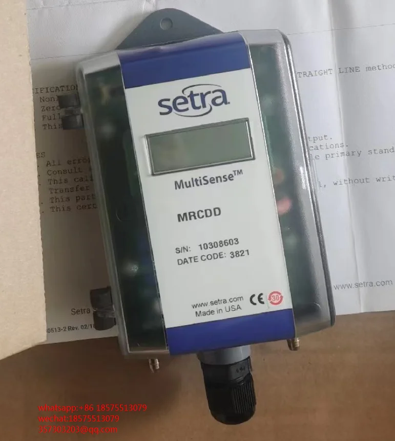 For Setra MRCDD Differential Pressure Transmitter S/N:10308603, 1 PIECE