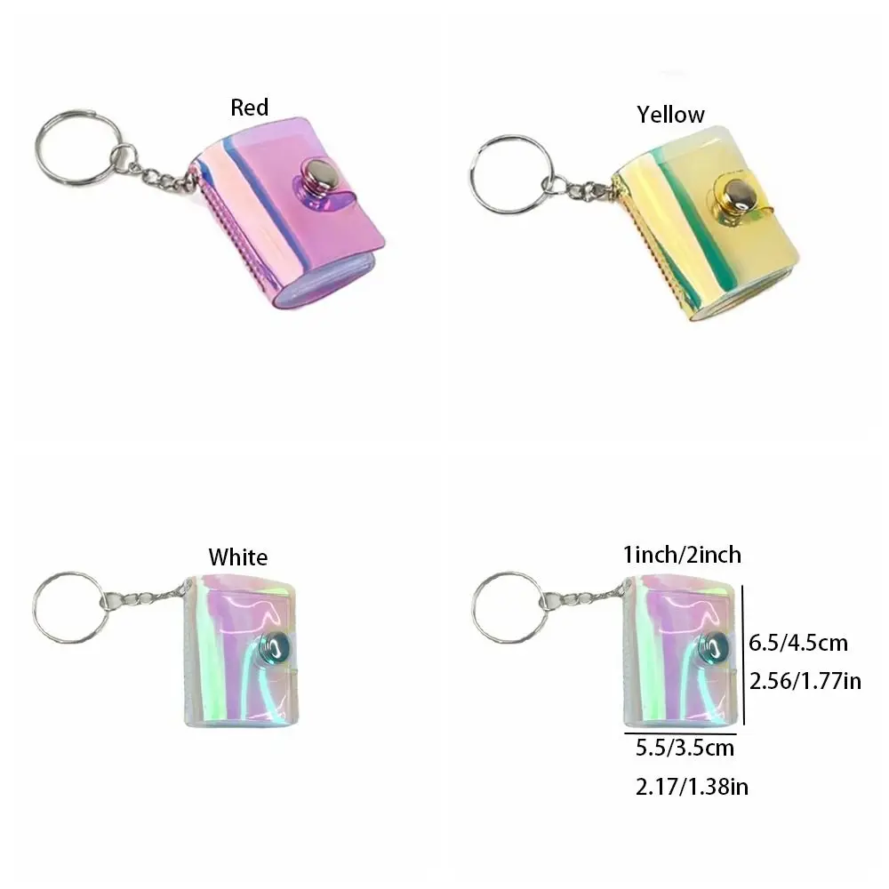 두꺼운 걸이형 체인 사진 앨범 버클 걸이형 포켓 키체인 앨범 내구성 미니 카드 홀더 스타추적용