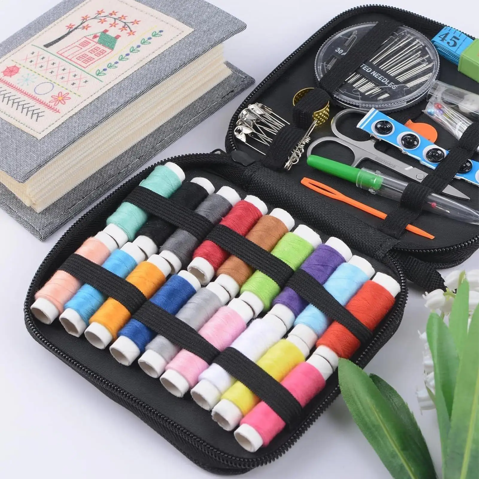 DIY Embroidery Stitches Book Hand Sewing Guide For Beginners Cross Stitches Patterns Needlework Tutorial With Sampler Templates