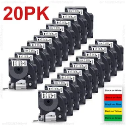 5/10/20PK 12mm 45013 Compatible DYMO D1 Tape 45013 45010 45018 45021 45024 Labels for Dymo LabelManager 280 160 210D Label Maker