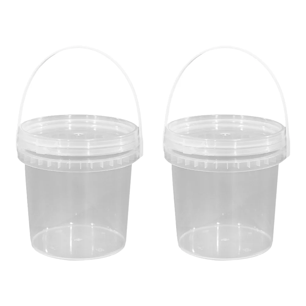 

2 Pcs Ice Cream Bucket Round Container Storage with Handle Sealing Lid Mini Refrigerator Bins Holder Freezer Cover Freezing