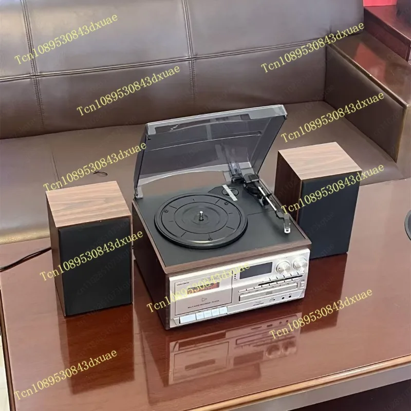 Retro vinyl record player, multi-functional CD tape, Bluetooth integrated American-Taiwanese light luxury small electric audio