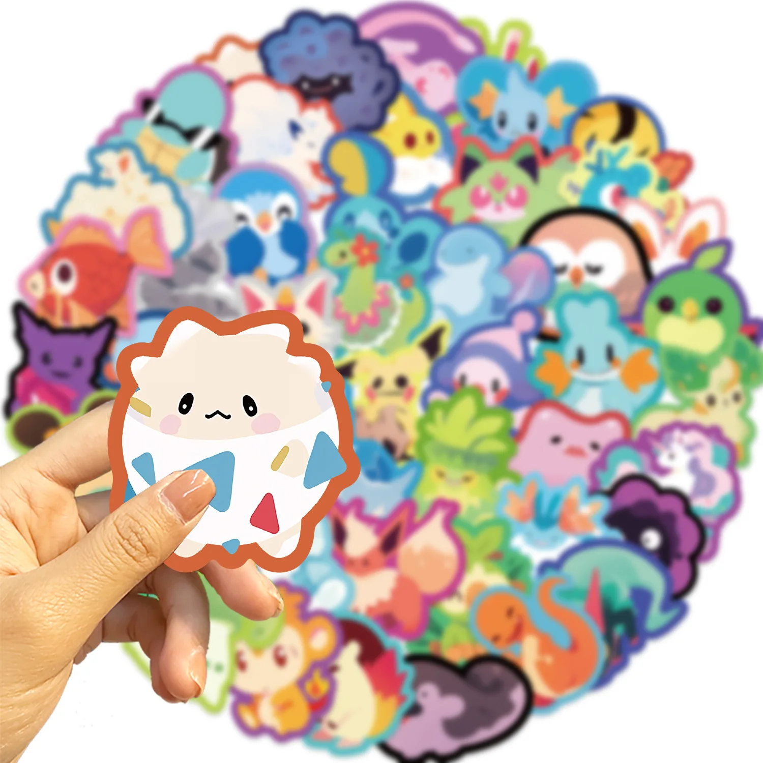 10/30/50PCS Kawaii Colorful Pokémon Stickers Cartoon Cute Graffiti DIY Skateboard Phone Case Scrapbook Waterproof Decal Kids Toy