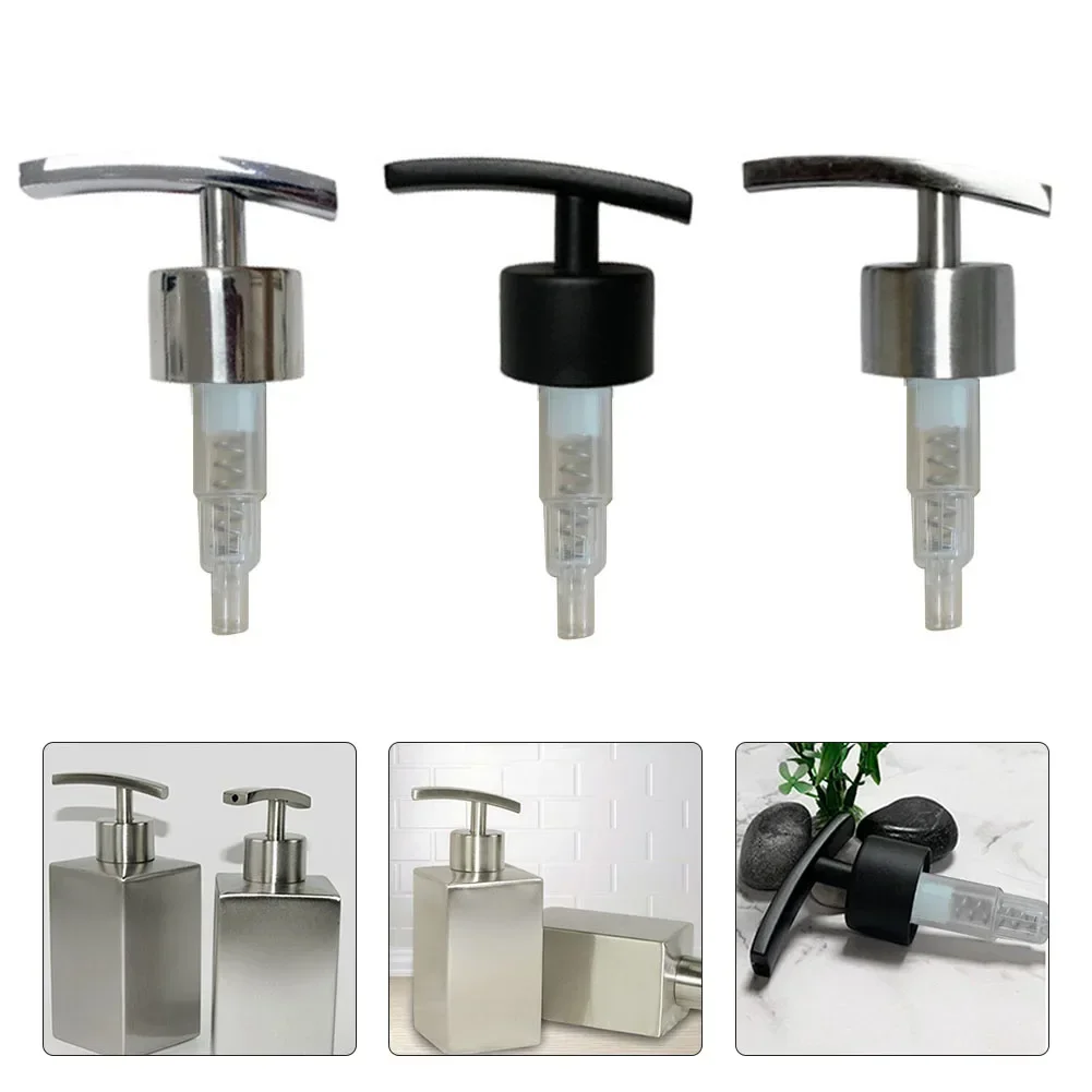 Stainless Steel Hand Shampoo Bottle Pump Head Nozzle For Bathroom Kitchen Foam Soap Shampoo Dispenser Accessories