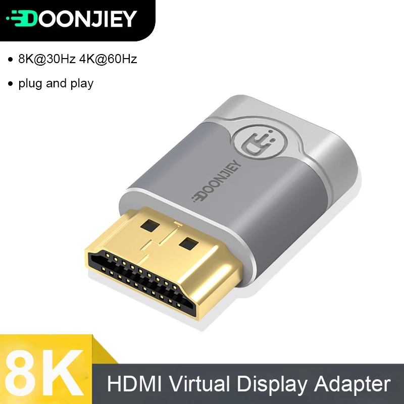 

8K HDMI Virtual Display Adapter HDMI 2.1 EDID Emulator Plug Headless Adapter Support 8K@30Hz 4K@120Hz for Computer Graphics Card