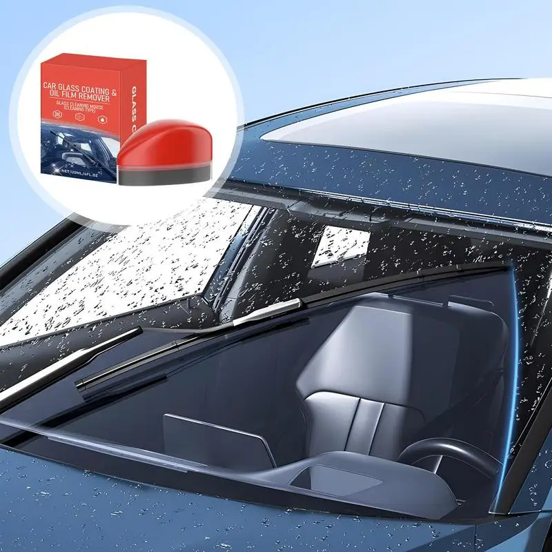 Car Glass Glossy Powerful Car Windshield Cleaner Polishing Oil Film Remover Car Window Glass Cleaner Removes Car Cleaning Brush