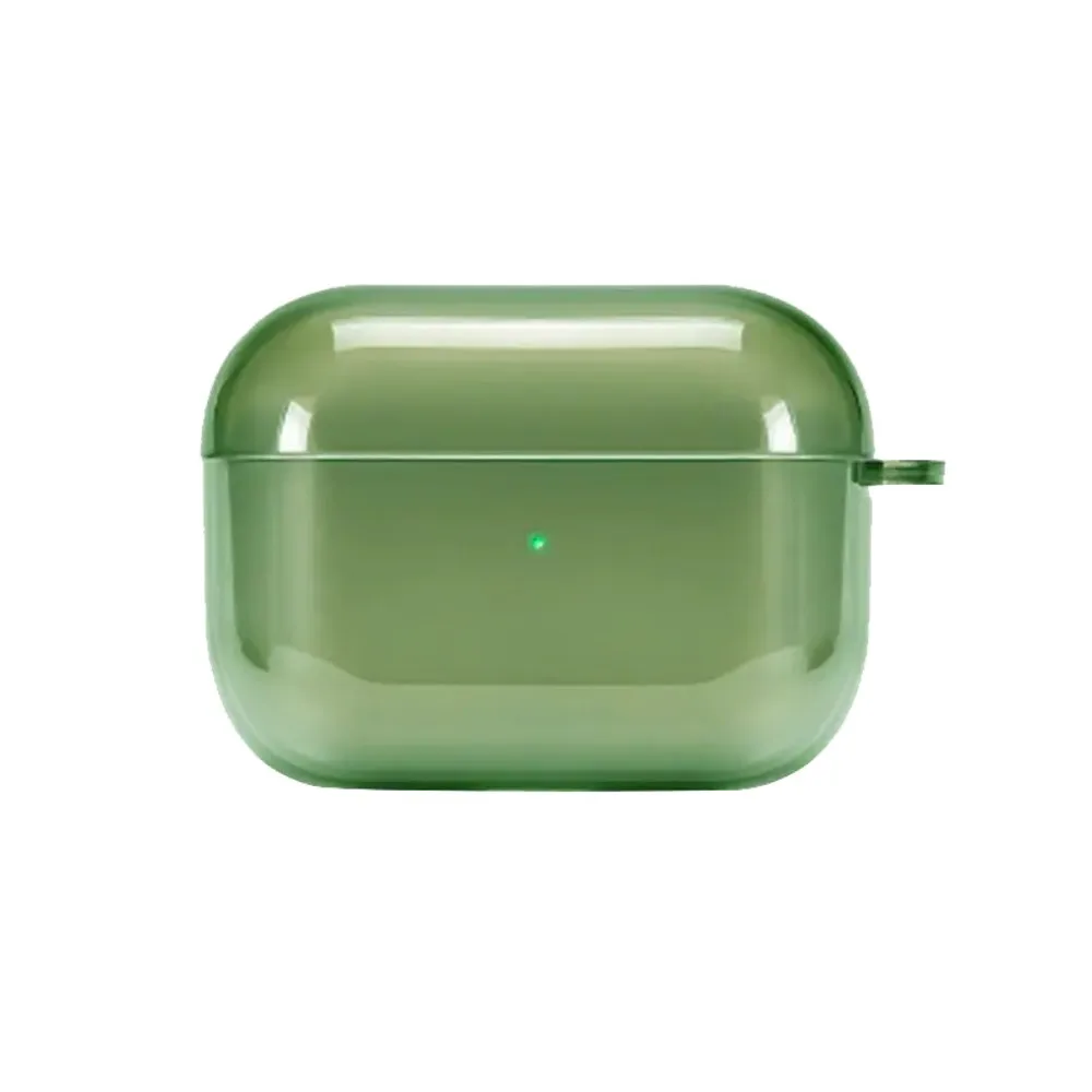 حافظة سماعة أذن شفافة وطازجة باللون الأخضر لأجهزة Apple AirPods 4 3 2 1 حافظات سماعات الأذن لأجهزة AirPods Pro 2 Pro غطاء حماية ناعم