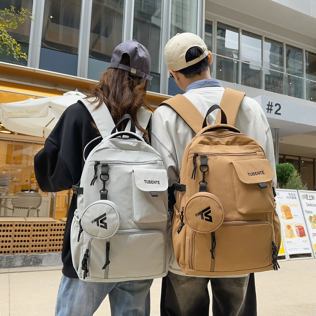 

Men Women Large Capacity Travel Backpack Laptop Bag Casual Trip Backbag Multi Pockets Solid Nylon School Backpack for Student