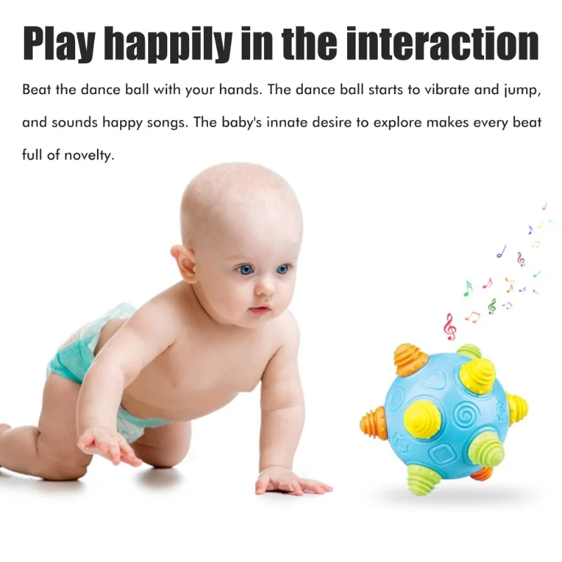 Piłka do gry z zębami trzonowymi, elastyczna piłka, piłka muzyczna, piłka do tańczenia dla niemowląt, zabawka edukacyjna na urodziny, Halloween, Nowy Rok, prezent na Boże Narodzenie
