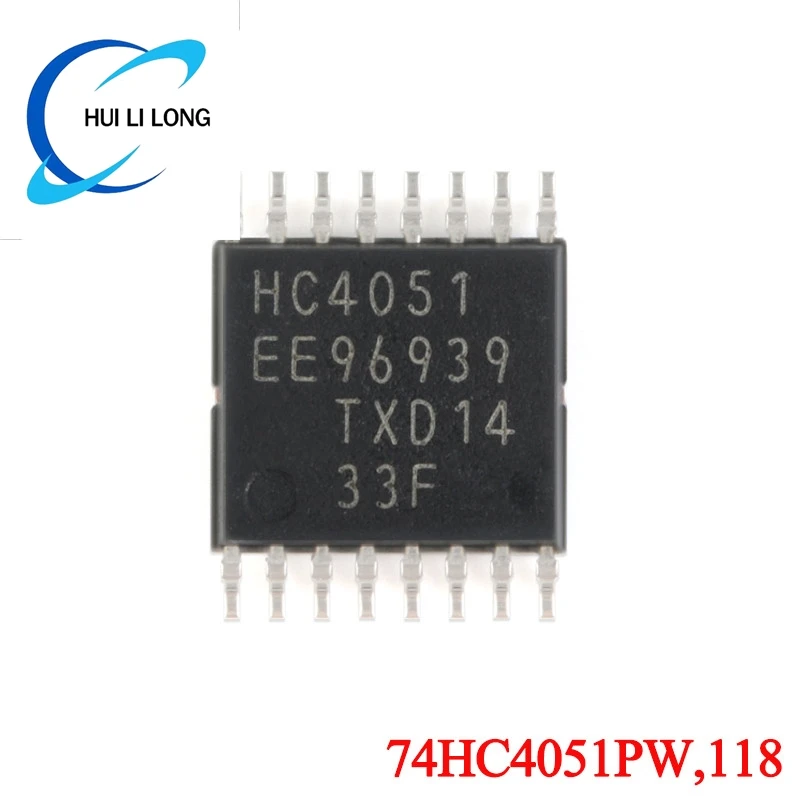 아날로그 멀티플렉서 및 디멀티플렉서 칩 IC, 74HC4051PW, 74HC4051, SN74HC4051PWR, 74HC4051PW,118 HC4051, TSSOP-16, 8 채널, 10 개, 5 개