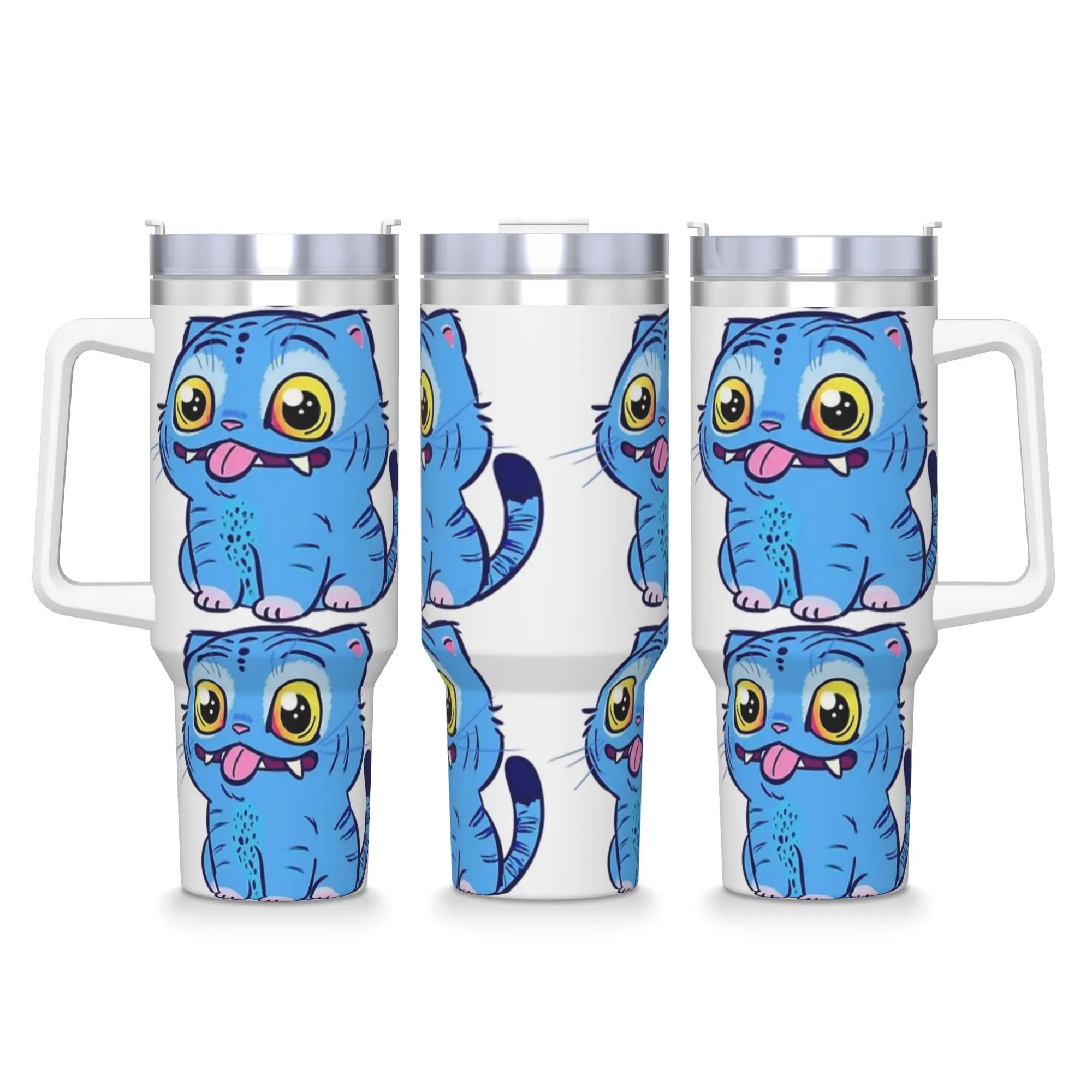 

Stainless Steel Tumbler Demon Cat Derpy Kpop Demon Hunters Mugs Cup With Straws Cold and Hot Water Bottle Heat Thermal Mug