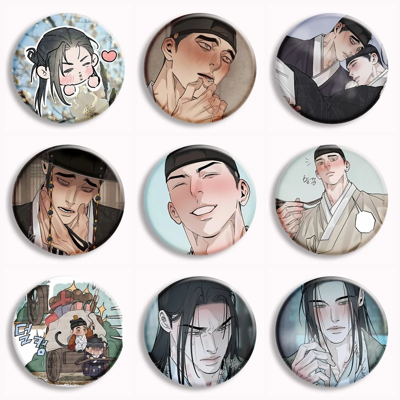 Pin de botón suave de Anime The Heart of the Lotus BL Manhwa, broches de amor para niños, insignia, bolsa, accesorios de decoración, Fans, coleccionar regalos de amigos