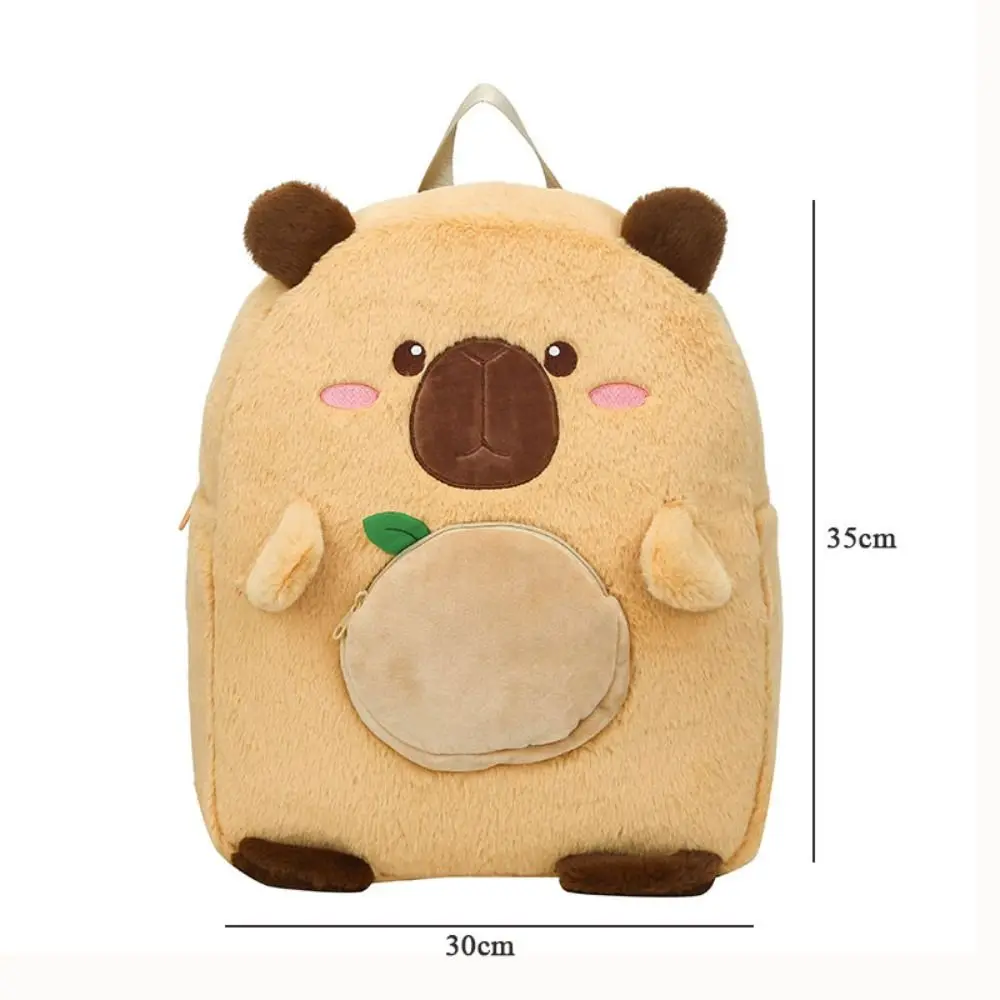 Kawaii dos desenhos animados capivara mochila de pelúcia grande capacidade capivara mochila crianças presente engraçado bolsa ombro