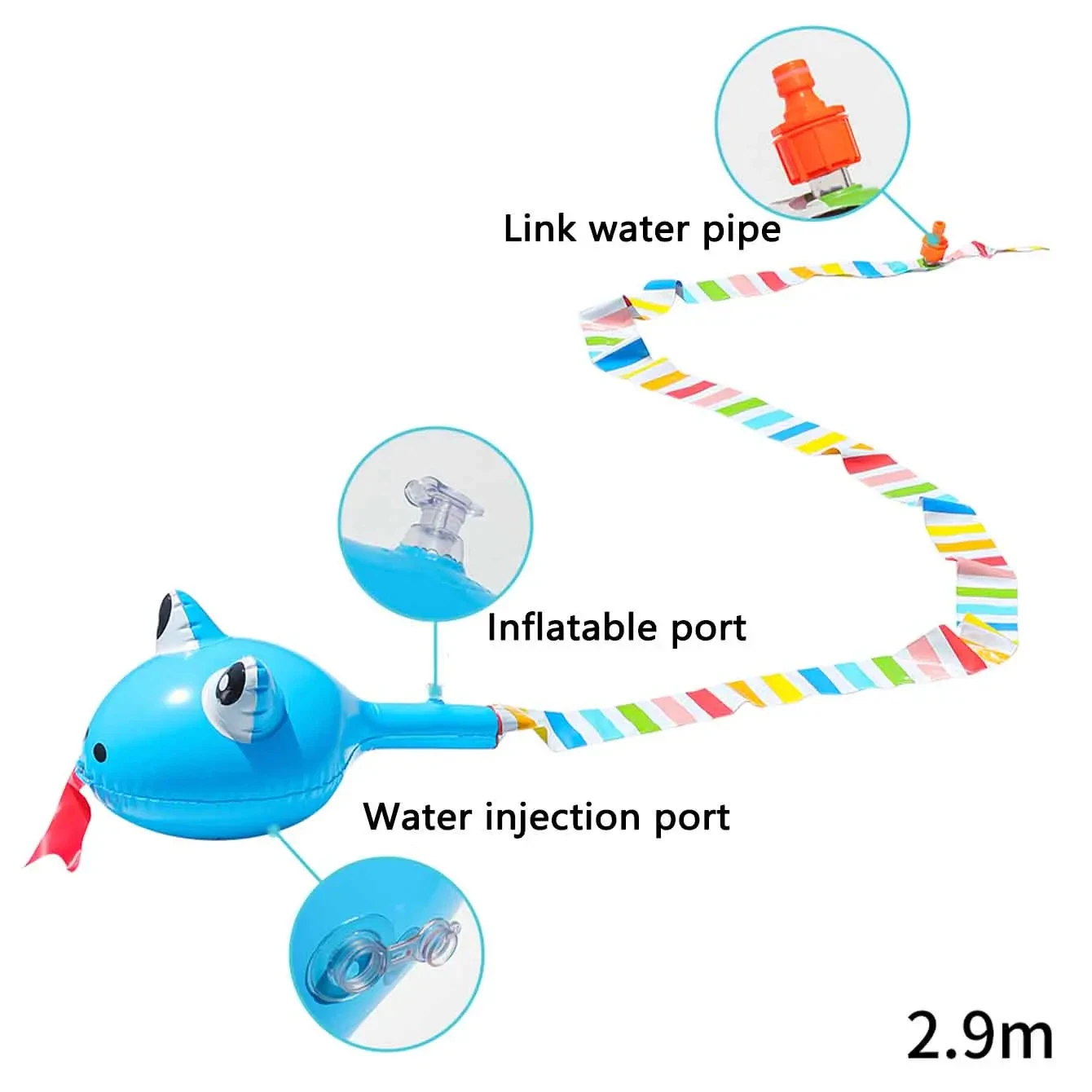 Inflatable Water Spray Snake T - Kids Outdoor Water Play recension och pris