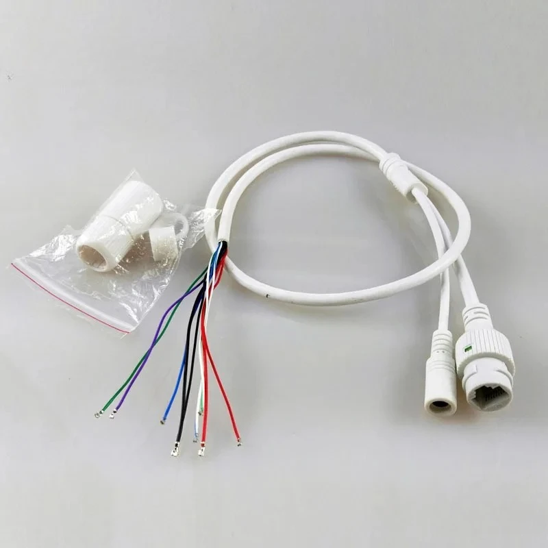10 szt. Modułów kablowych LAN do kamer IP CCTV - Gniazdo RJ45 DC (bez przewodów 4/5/7/8) z diodą LED sygnalizującą stan, kompatybilne z QF001