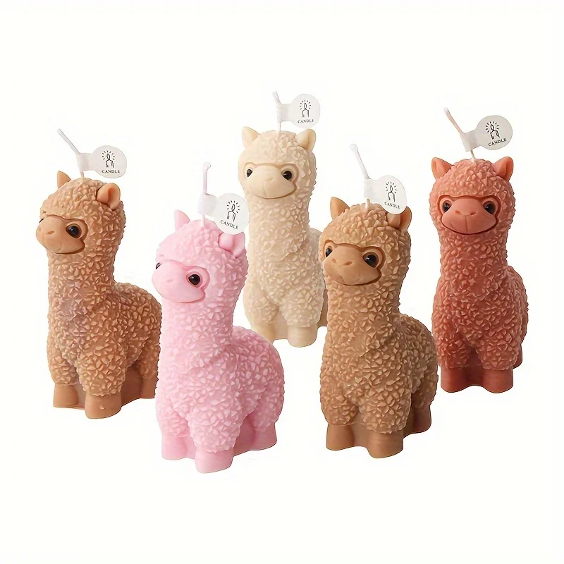 3D Alpacas Silicone Candle Mold DIY Cute Animal Scented Candle Soap Craft Gifts Making Resin Plaster Molds Home Decor Supplies