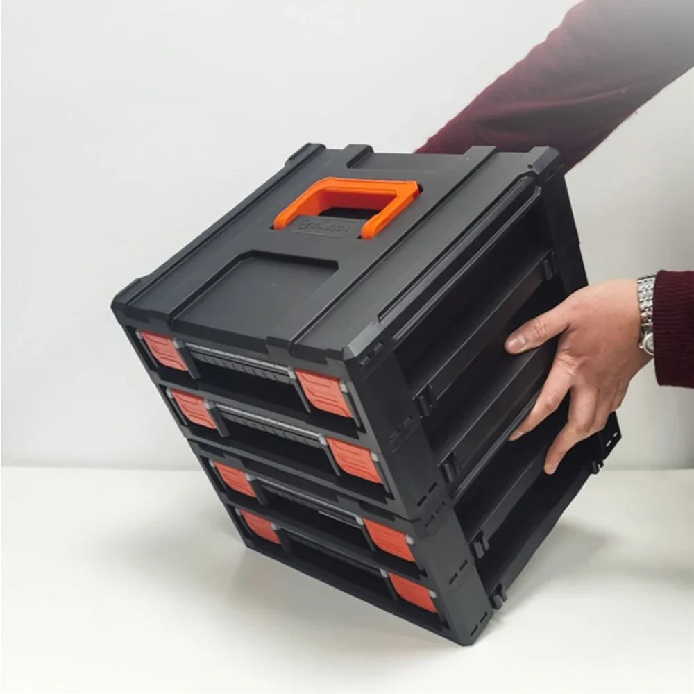 Portable Large Empty Tool Box Set Storage Modular Parts Box Storage Tools Plastic Combination Tool Boxes Edc Accessories