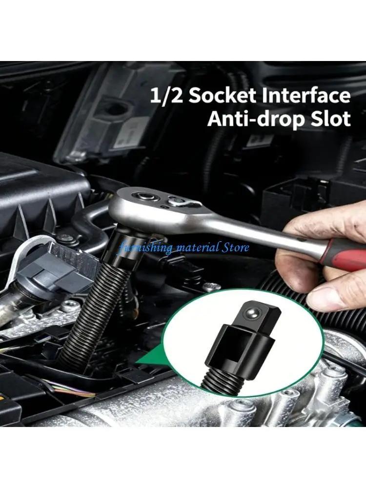 Y5GD Reliable 14 Piece Ratchet Wrench Includes Soft Extension Rod And Multiple Socket Sizes For Various Tasks
