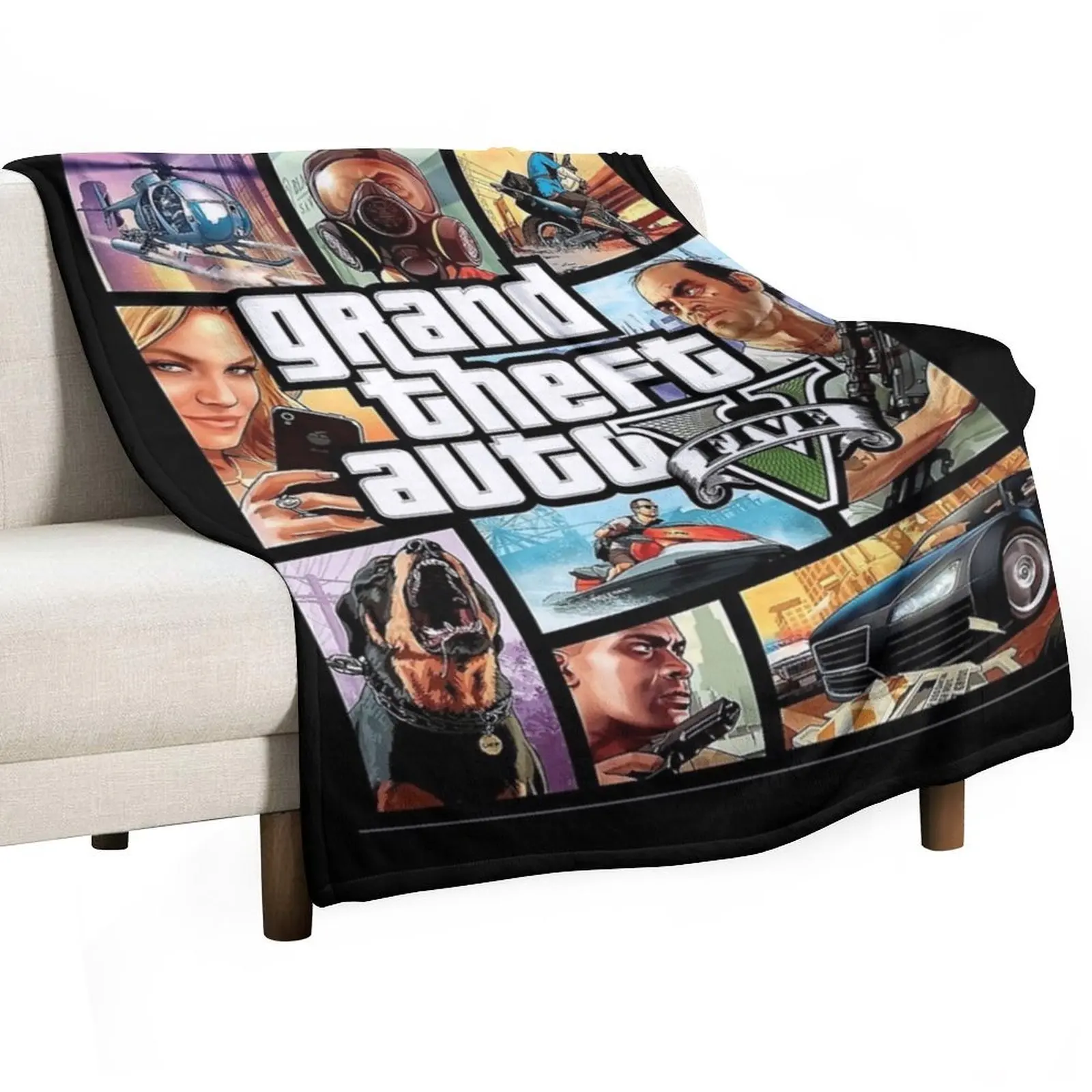 grand theft auto five Classic . Throw Blanket Blankets For Bed Soft Plaid Luxury Designer Blankets