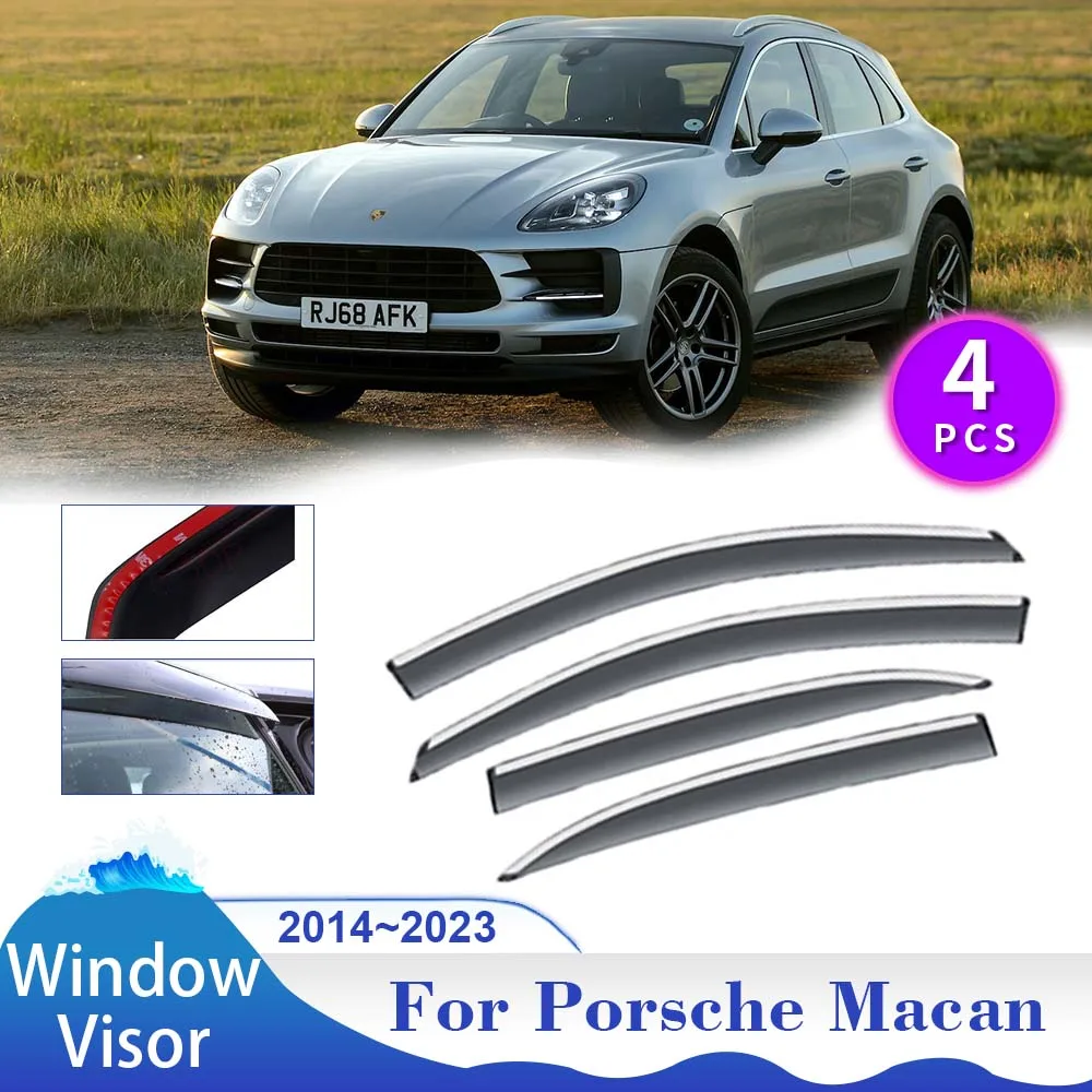 

Window Visor for Porsche Macan 2014~2023 Car Side Sun Rain Guard Deflector Awnings Shelters Vent Smoke Cover Exterior Accessorie